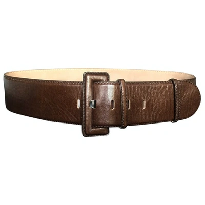 Pre-owned Donna Karan Leather Belt In Brown