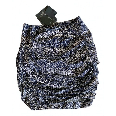 Pre-owned Balenciaga Silk Mini Skirt In Blue
