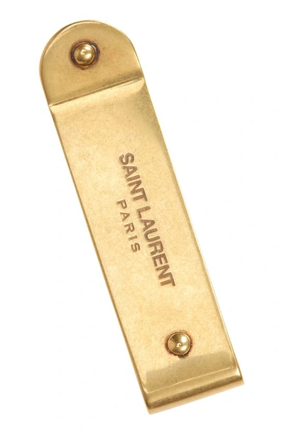 Saint Laurent Logo Money Clip In Gold