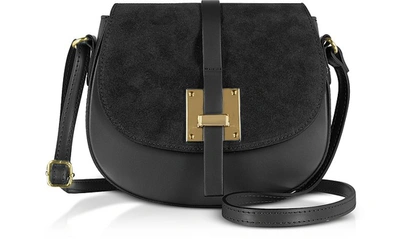 Gisèle 39 Handbags Pollia Leather And Suede Shoulder Bag In Noir