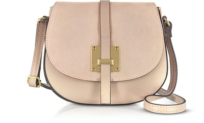 Gisèle 39 Handbags Pollia Leather And Suede Shoulder Bag In Nude