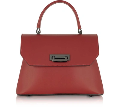 Gisèle 39 Handbags Lutece Small Leather Top Handle Satchel Bag In Rouge