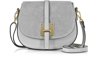 Gisèle 39 Handbags Pollia Leather And Suede Shoulder Bag In Gris