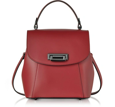 Gisèle 39 Designer Handbags Venus Leather Convertible Satchel/backpack In Rouge