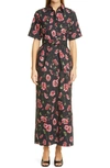 ADAM LIPPES FLORAL PRINT POPLIN MAXI SHIRTDRESS,R21707PP