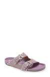 Isabel Marant Lennyo Studded Suede Slide Sandals In Rosewood