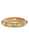 Gas Bijoux Strada Cabochon Stretch Bracelet In Abalone / Black