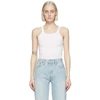 Re/done Ribbed Scoop-neck Fitted Tank In White
