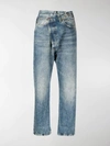 R13 High Waisted Cropped Jeans In Blue