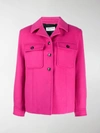 Saint Laurent Chest Flap Pockets Buttoned Jacket In Pink