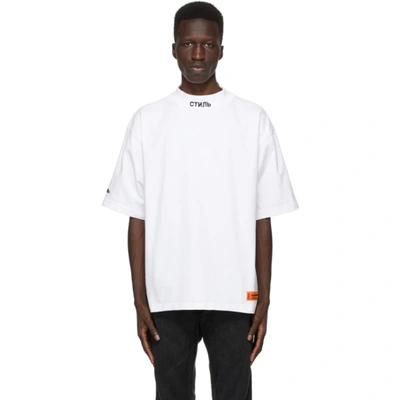 Heron Preston Logo-embroidered Short-sleeved T-shirt In White,black