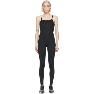 Girlfriend Collective Spaghetti-strap Performance Jumpsuit In Black