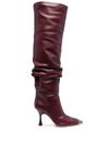 Sergio Rossi Sr Twenty Metal Cuissard Boots In Red