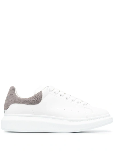 Alexander Mcqueen Oversized Calfskin Leather Sneakers In White
