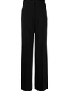 Dolce & Gabbana Tuxedo Stripe Wide Leg Wool Trousers In N0000 Black