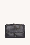 Rebecca Minkoff Edie Flap Shoulder Bag With Woven Chain In Black