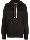 JW ANDERSON EMBROIDERED-LOGO DRAWSTRING HOODIE