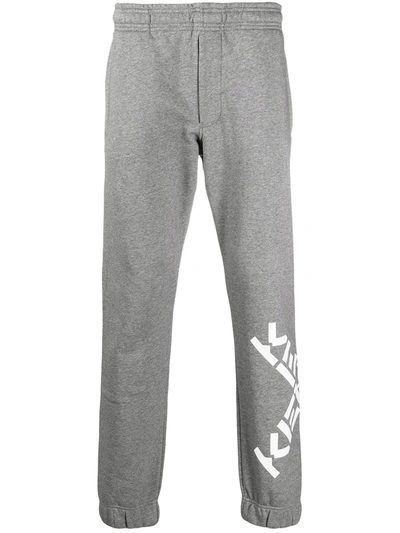 Kenzo Logo-print Straight-leg Track Pants In Light Grey