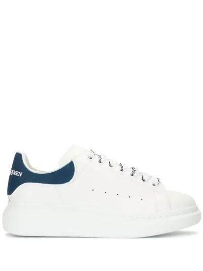 Alexander Mcqueen Oversized Leather Sneakers, Toddler/kids In White,blue