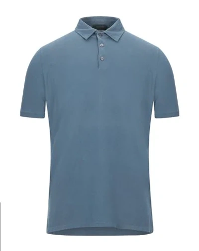 Zanone Polo Shirts In Blue