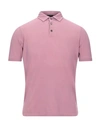 Zanone Polo Shirts In Pastel Pink