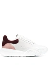 Alexander Mcqueen Multicolor Leather Court Low-top Sneakers In Bordeaux