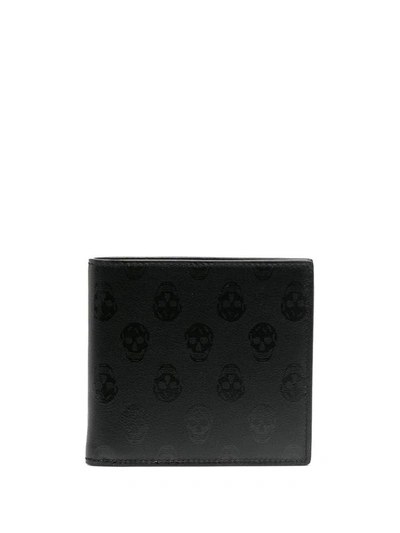 Alexander Mcqueen Skull-print Wallet In Black