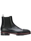 Christian Louboutin Black Melon Spikes Chelsea Boots In Black
