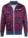 Palm Angels Broken Monogram Track Jacket In Blu