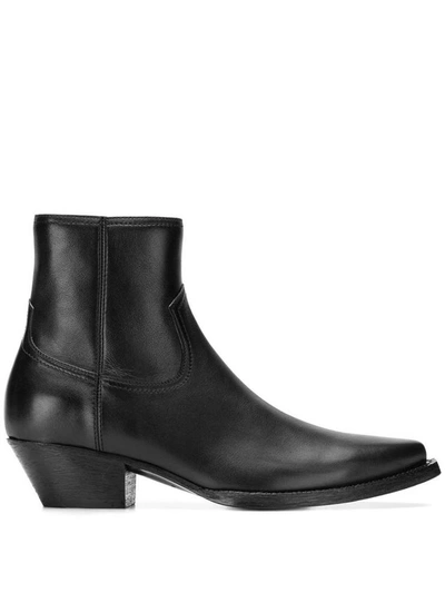 Saint Laurent Lukas Ankle Boots - 棕色 In Nero