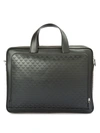 EMPORIO ARMANI ALL OVER EMBOSSED LOGO LEATHER BRIEFCASE