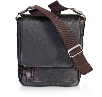 Chiarugi Designer Men's Bags Genuine Leather Men's Flap Crossbody Bag In Noir