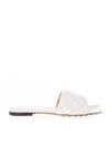 Bottega Veneta 10mm Padded Leather Slide Flats In White