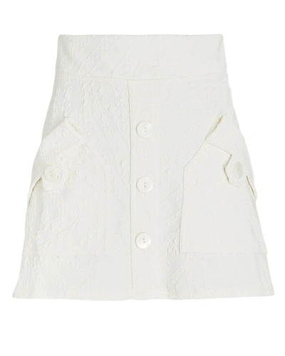 Devon Windsor Piper A-line Mini Skirt In White