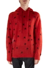 LANEUS RED SWEATER IN WOOL BLEND WITH ALL-OVER STAR PRINT,11678167