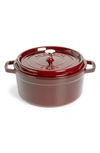 Staub Cast Iron 5.5-qt. Round Cocotte In Grenadine