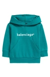 BALENCIAGA KIDS' CLASSIC LOGO COTTON HOODIE,558143TJVL8