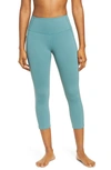 Zella Live In High Waist Pocket Crop Leggings In Teal Titanic