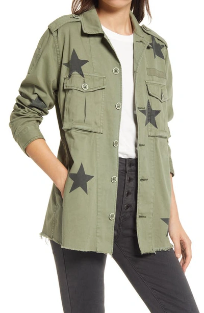 Pistola Camilo Star Print Military Jacket In Green