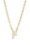 Melinda Maria Pave Itty Bitty Initial Pendant In Gold F