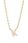 Melinda Maria Pave Itty Bitty Initial Pendant In Gold K