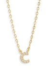 Melinda Maria Pave Itty Bitty Initial Pendant In Gold C