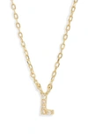 Melinda Maria Pave Itty Bitty Initial Pendant In Gold L