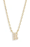 Melinda Maria Pave Itty Bitty Initial Pendant In Gold B