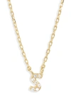 Melinda Maria Pave Itty Bitty Initial Pendant In Gold S