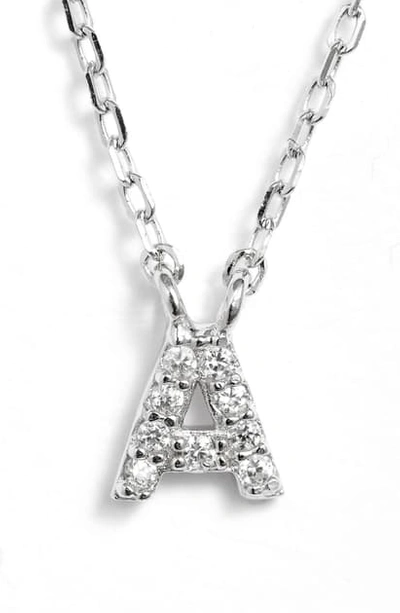 Melinda Maria Pave Itty Bitty Initial Pendant In Silver T