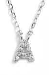 Melinda Maria Pave Itty Bitty Initial Pendant In Silver G