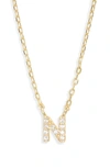 Melinda Maria Pave Itty Bitty Initial Pendant In Gold N