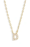 Melinda Maria Pave Itty Bitty Initial Pendant In Gold D