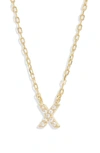 Melinda Maria Pave Itty Bitty Initial Pendant In Gold X